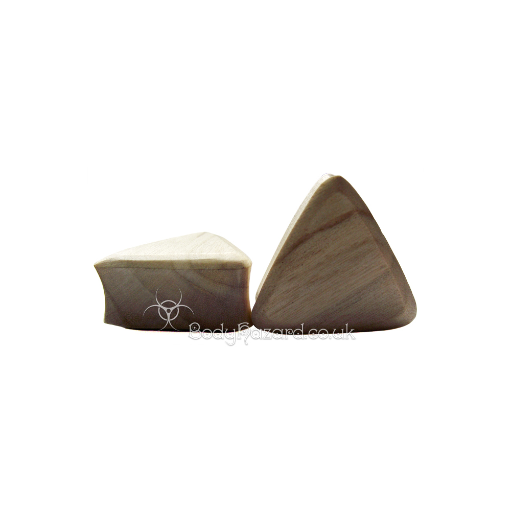 Crocodile Wood Triangle Double Flared Plug 1" (25mm) Crocodile Wood Triangle Double Flared Plug 1" (25mm)